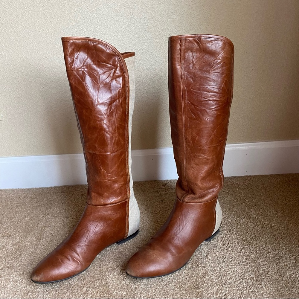 Enzo Angiolini Two-Tone Riding Boots - Picture 4 of 9